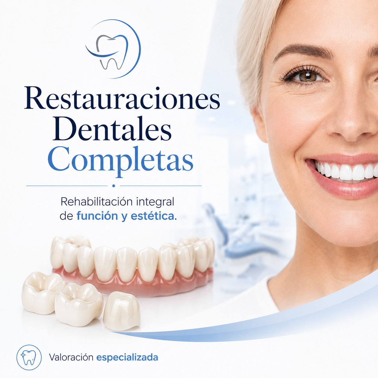 Restauraciones dentales completas, rehabilitación de casos complejos sobre implantes